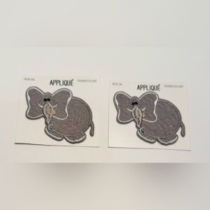 Elephant Iron-On Appliqué Patch Set Of 2 NWT